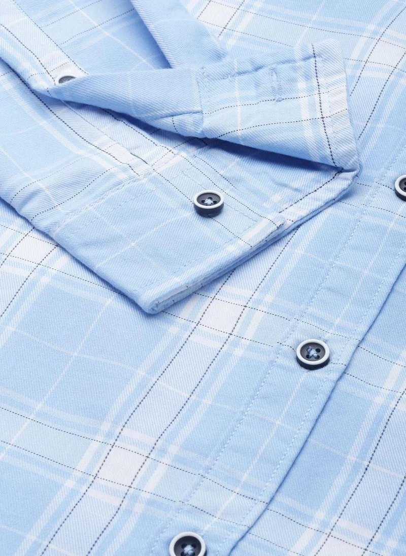 ذا انديان كراج كو Men Regular Fit Checkered Full Sleeves Cutaway Collar Casual Shirt