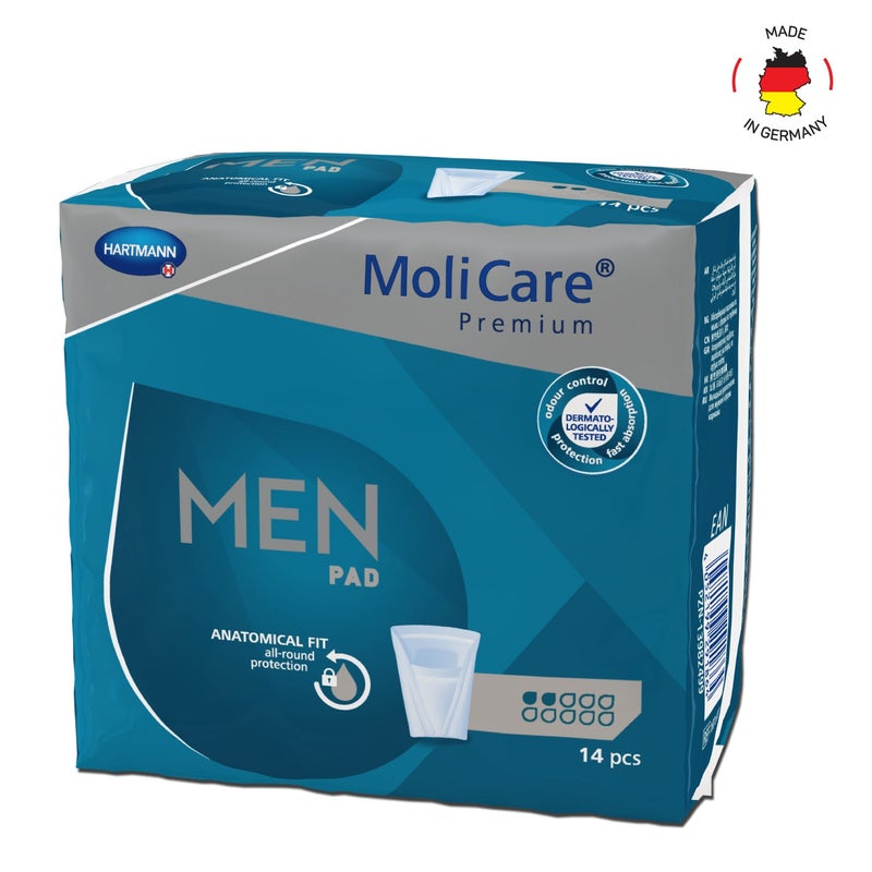 Adult Pouch Pad, MoliCare Premium Men Pad, Pouch Pad for men with light Incontinence, 2 drops,  14 pieces / pack