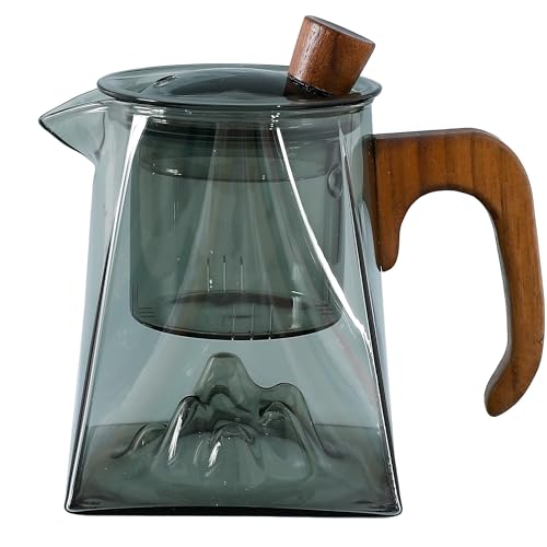 Kuber Industries 500ml Borosilicate Glass Tea Maker Pot with Handle, Bamboo Lid & Removable Infuser | Glass Tea Pot for Gas Stove & Induction | Chai Pot | Serving Carafe | Transparent-MRX-240306 - Image 2