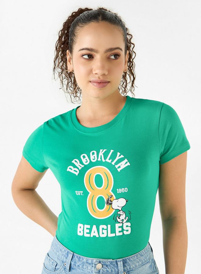 اس بي كاركترز تيشيرت بأكمام قصيرة وطبعات سنوبي - Image 1