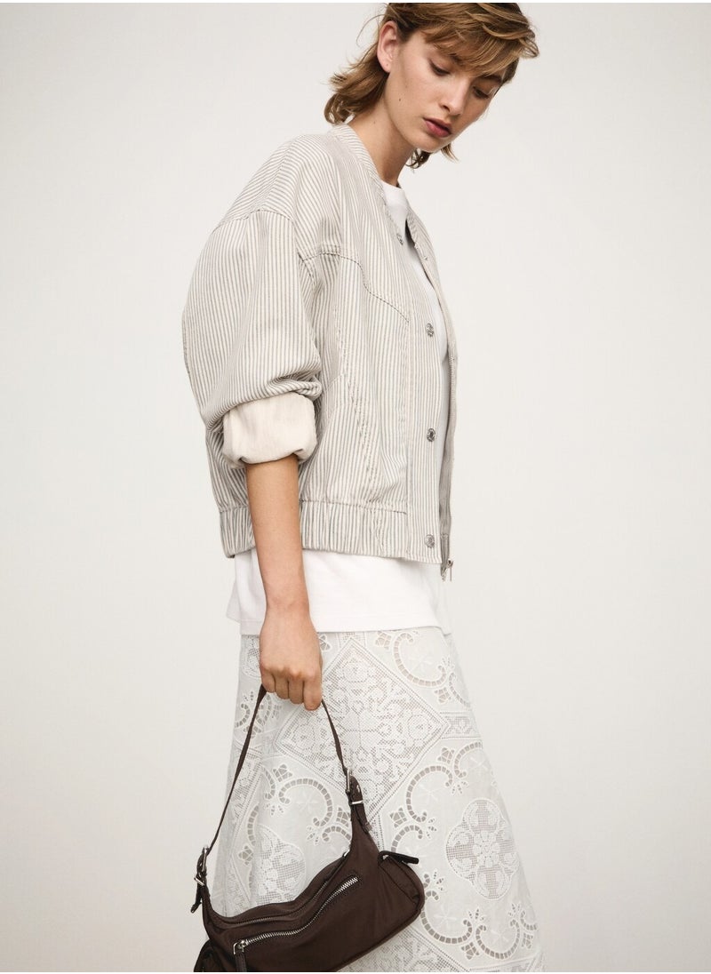 MANGO - Striped Denim Jacket - Image 1