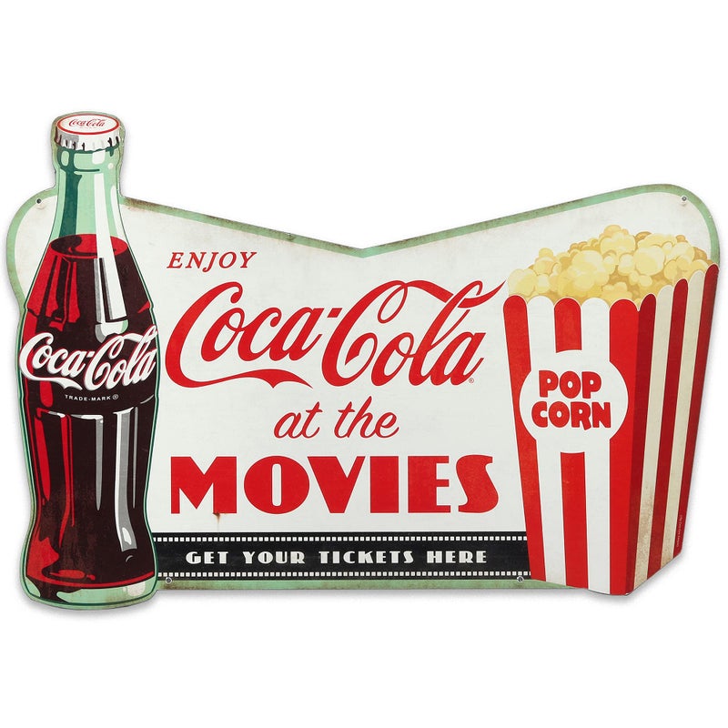Open Road Brands CocaCola Movie Sign  Vintage Drink CocaCola Movie Wall Decor for Theater Room Basement or Living Room