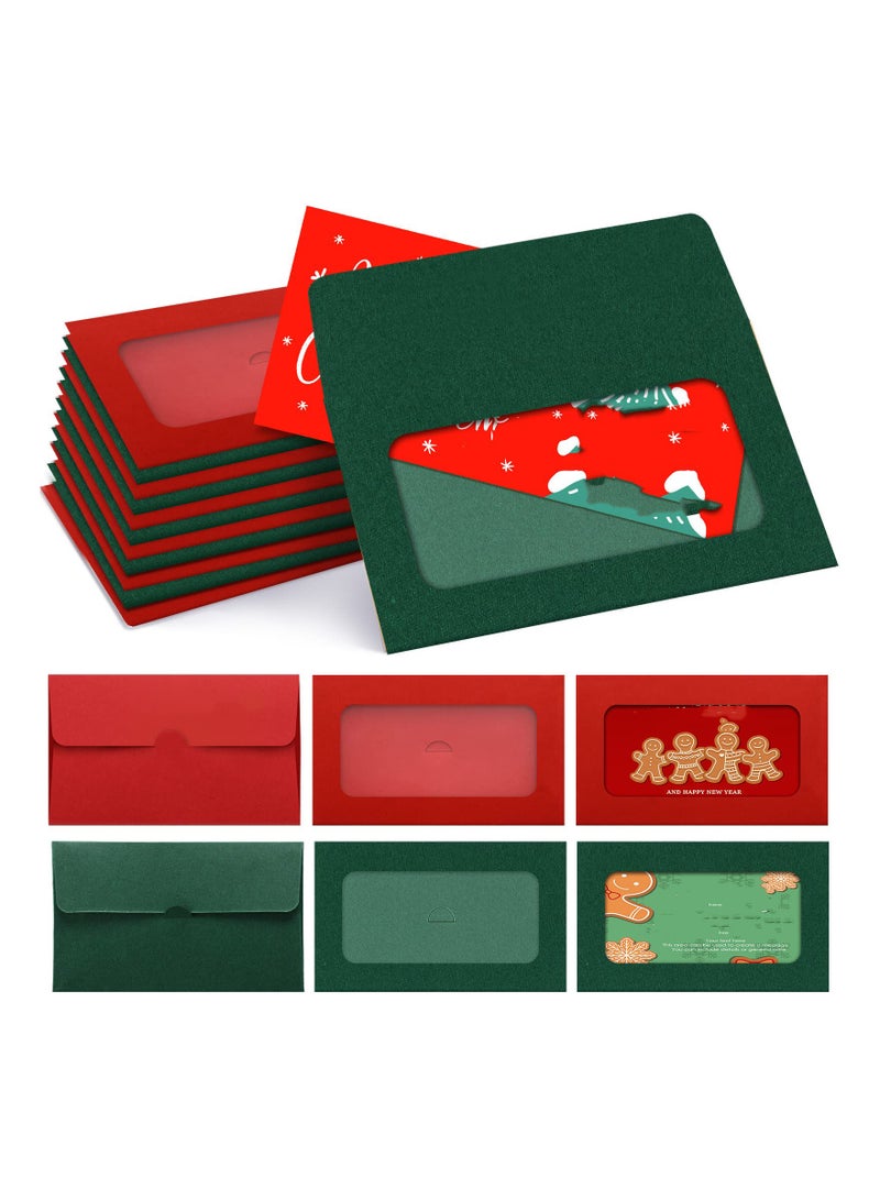 60 Pack Window Gift Card Envelopes Gift Card Sleeves Blank Holders for Greeting Mailing Envelopes Red and Green - Image 1