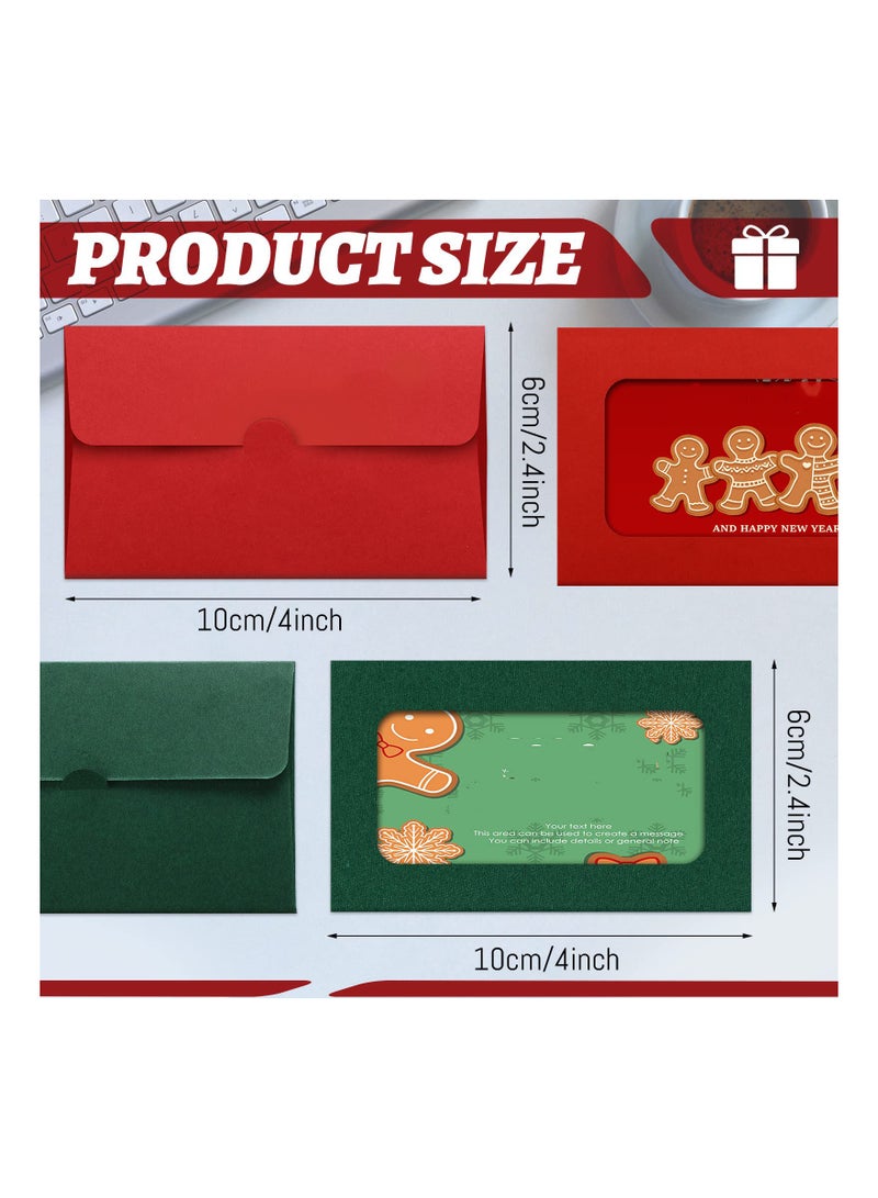 60 Pack Window Gift Card Envelopes Gift Card Sleeves Blank Holders for Greeting Mailing Envelopes Red and Green - Image 5