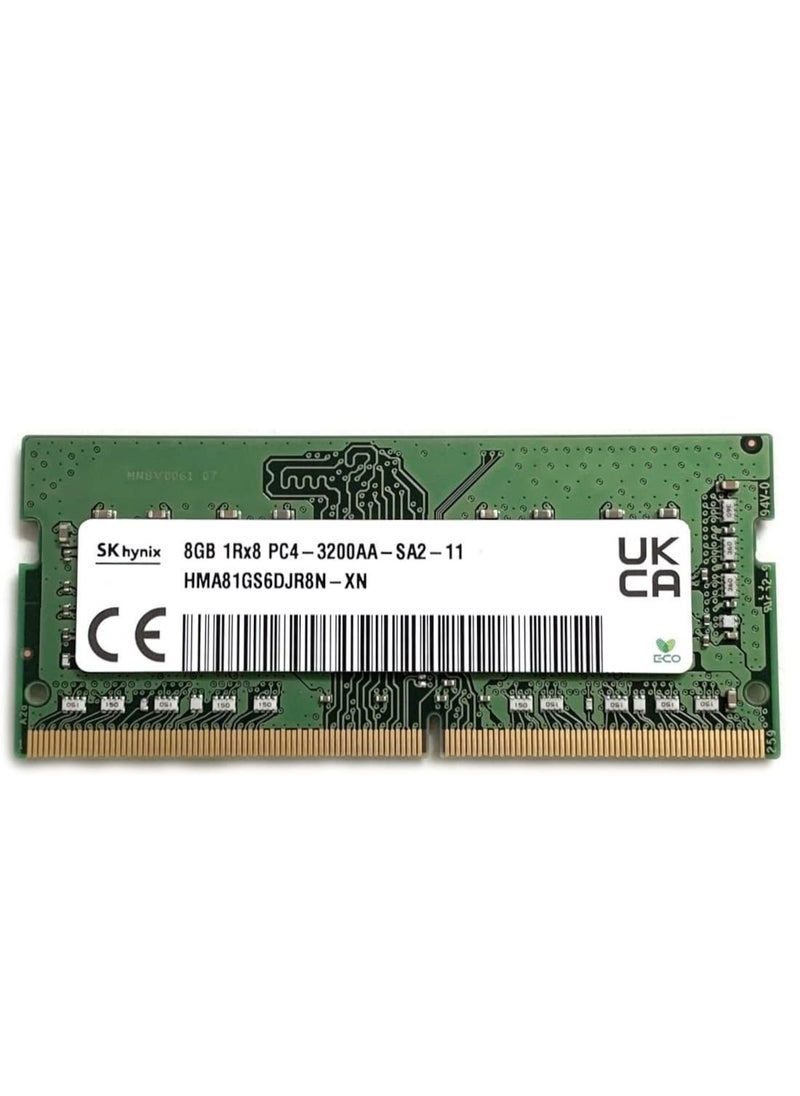 هاينكس ذاكرة رام DDR4 SODIMM للكمبيوتر المحمول من اس كيه هاينكس، سرعة 3200، سعة 8 جيجابايت، ذاكرة SO-DIMM بتصنيف PC4، ذاكرة 1Rx8، لكمبيوتر محمول ديل واتش بي ولينوفو وغيره من الأنظمة، موديل HMA81GS6DJR8N-XN  - Image 3