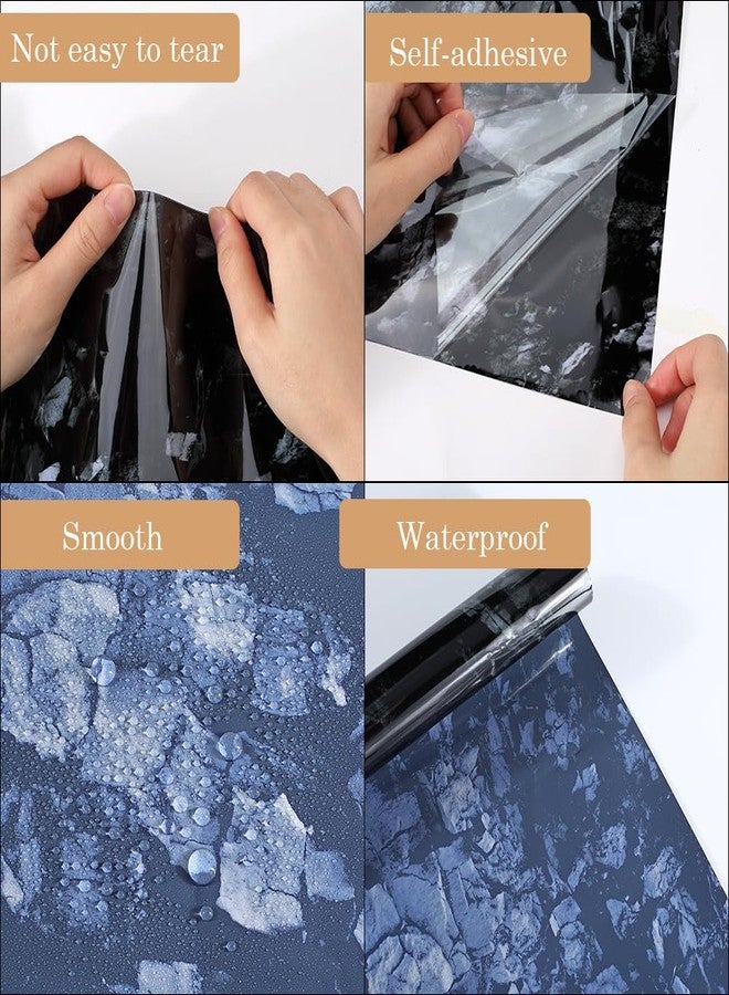 خلفية حوض أسماك حجرية من CREATCABIN، ملصق أسود لحوض السمك، لاصق ذاتيًا، مصنوع من بلاستيك PVC مقاوم للماء، بنمط صخري تحت الماء، خلفية ملصق لتزيين حوض السمك، 23.6 × 11.8 بوصة - Image 5
