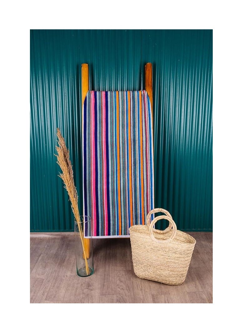سيجنولا فوطتان للشاطئ من Signoola مقاس 55 × 150 سم، متعدد الألوان، خطوط موف، 100% قطن.  - Image 2