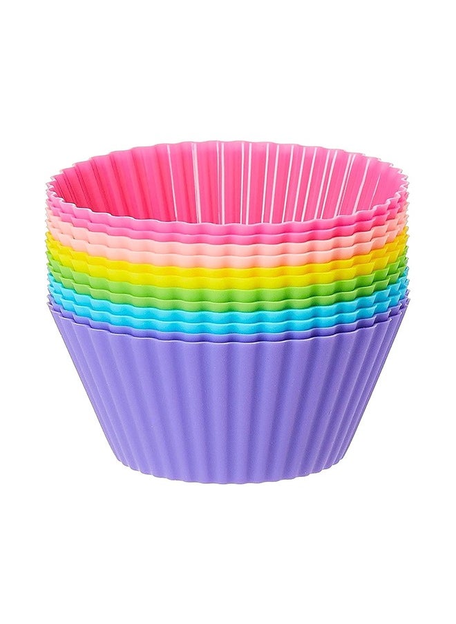 SKY-TOUCH 24 PCS Silicone Cupcake Non-Stick Muffin Cake Multicolored Chocolate Liner Baking Cup Mold  - Image 1