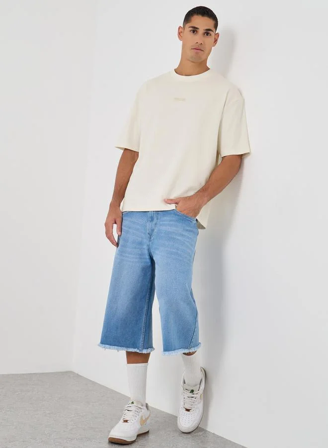 Styli Styli Slogan Print Oversized Crew Neck T-Shirt