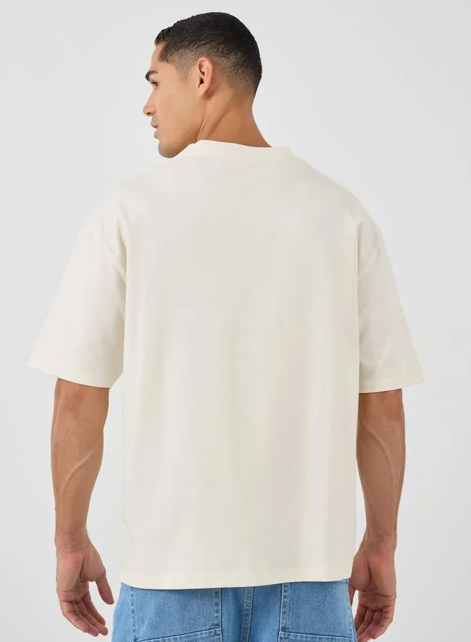 Styli Styli Slogan Print Oversized Crew Neck T-Shirt