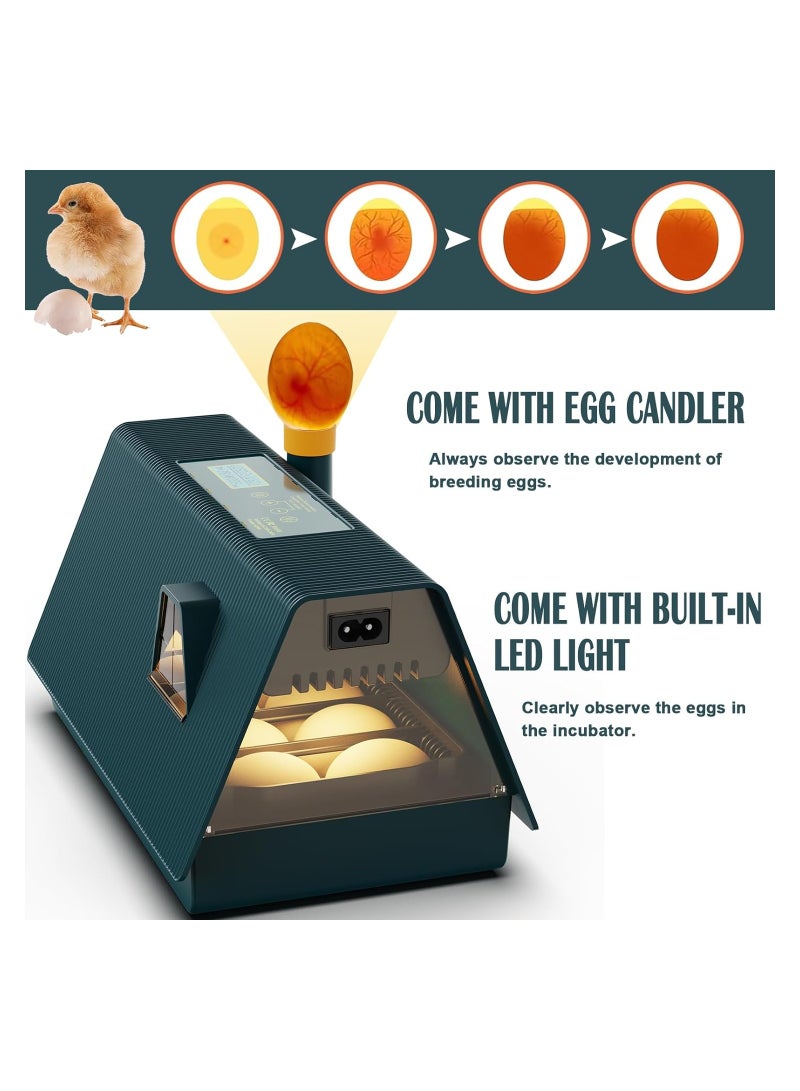 Zikra Egg Incubator, Incubators for 10 Hatching Eggs, With Automatic Egg Turning, Humidity and Temperature Control, Come with Egg Candler Incubator for Chicken Eggs Quail Duck, with LED light - Image 3