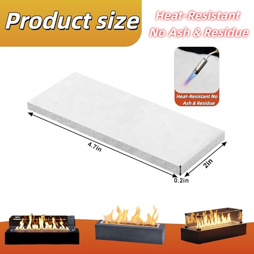 AuroraHJYJ 25 Pcs Ceramic Wool Wick for Tabletop Fire Pit – Fireplace Fuel Core to Extend Burn Time, Compatible with Bioethanol, Fits ROZATO, EDELFELD, Roundfire, Colsen & Flammtal (Size: 4.7"x2"x0.2") - Image 2