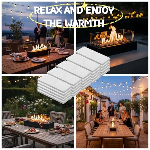 AuroraHJYJ 25 Pcs Ceramic Wool Wick for Tabletop Fire Pit – Fireplace Fuel Core to Extend Burn Time, Compatible with Bioethanol, Fits ROZATO, EDELFELD, Roundfire, Colsen & Flammtal (Size: 4.7"x2"x0.2") - Image 5