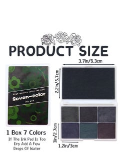 Excefore 7 Colors Washable DIY Stamp Ink Pads for Kids, Selected Arts And Crafts Ink Pad, Multi Colored Finger Ink Pad with Glitter, Suitable for Stamp, Paper and Wood (Black)  - Image 4