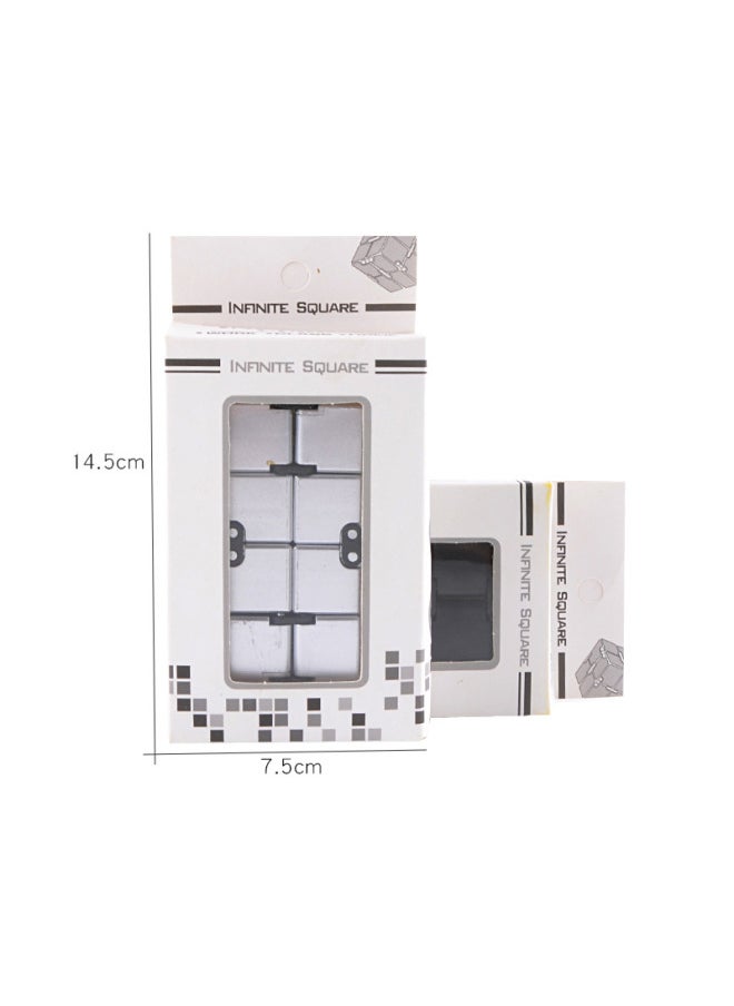 null - Infinite Rubik's Cube Decompression Decompression Artifact Class Boring Vent Half Alloy Fingertip Toy Finger Block-Color:Paint-silver (111g)-Plastic-Boxed - Image 1