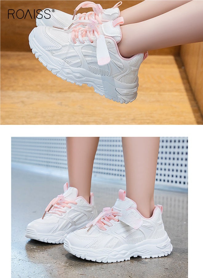 roaiss Girls Fashion Chunky Sneakers, Comfortable Lace-up Sneakers, Breathable Platform Sneakers with Non-slip Soles, Paired with Various Clothes and Pants - Image 5