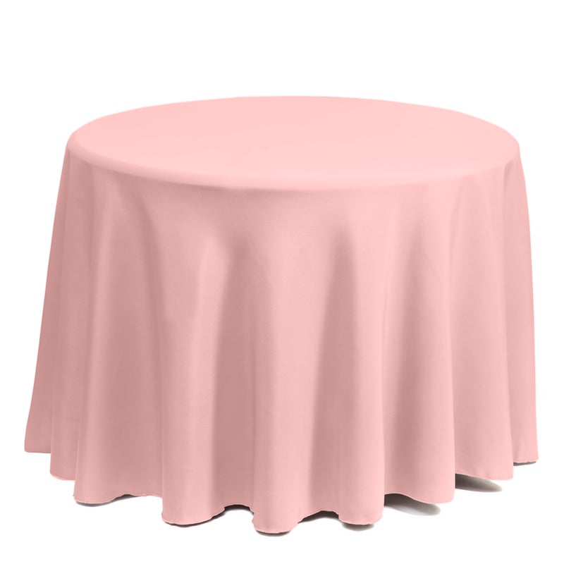 Gee Di Moda Round Tablecloth - 132 Inch Pink Round Table Cloth for 72 to 96 Inch Round Tables - Heavy Duty Washable Fabric - for Buffet Table  Holiday Party  Dinner  Wedding & Baby Shower - Image 2