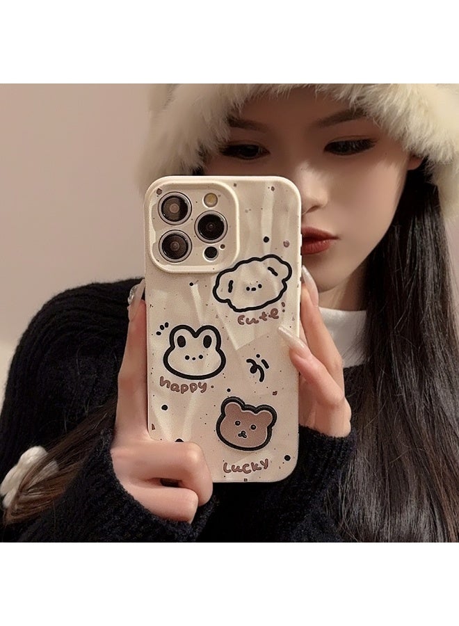NIBEMINENT Three Dimensional Ink Wash Animal Graffiti Protective TPU Case Cover For iPhone 17 Air, Off White - Image 1