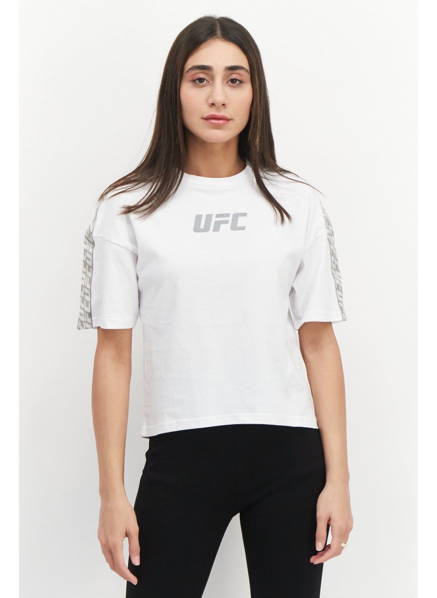 Ufc Women Sportswear Fit Short Sleeve Training Top, White Combo  - Image 1