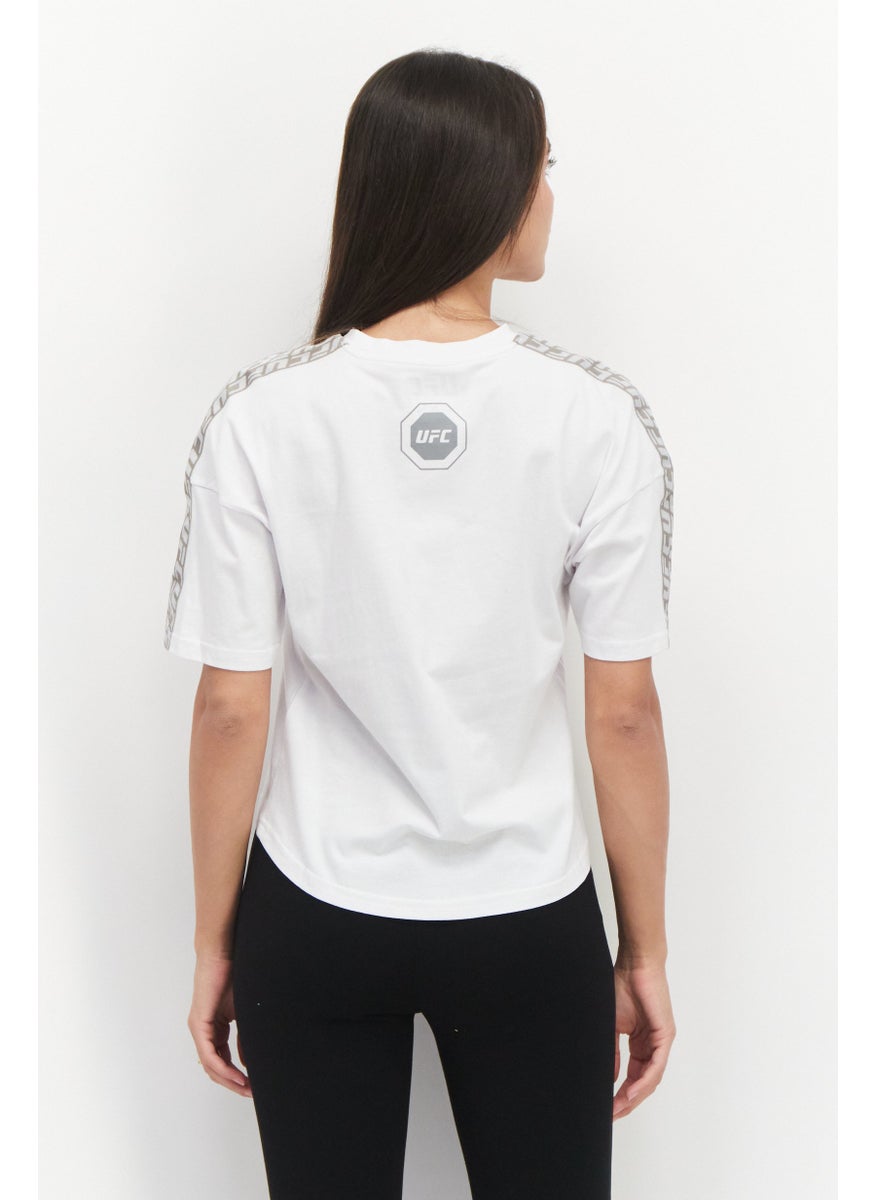 Ufc Women Sportswear Fit Short Sleeve Training Top, White Combo  - Image 3