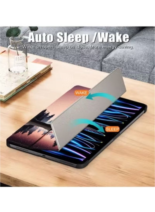 for Samsung Galaxy Tab S10 Ultra / S9 Ultra / S8 Ultraa, Auto Wake/Sleep, Comfortable Skin Touch, Hard Shell Trifold Stand Protective Cover - Image 5