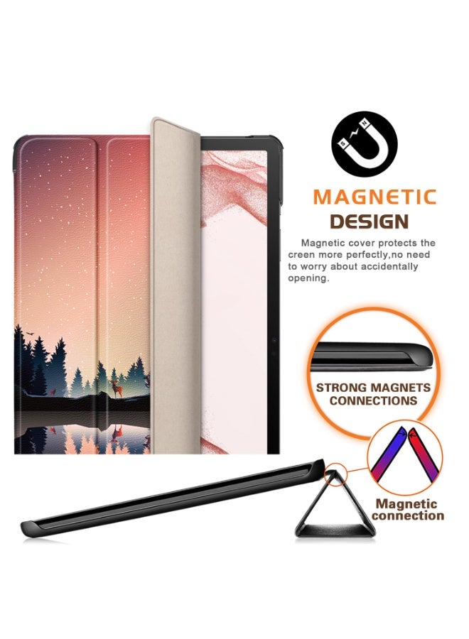 for Samsung Galaxy Tab S10 Ultra / S9 Ultra / S8 Ultraa, Auto Wake/Sleep, Comfortable Skin Touch, Hard Shell Trifold Stand Protective Cover - Image 2