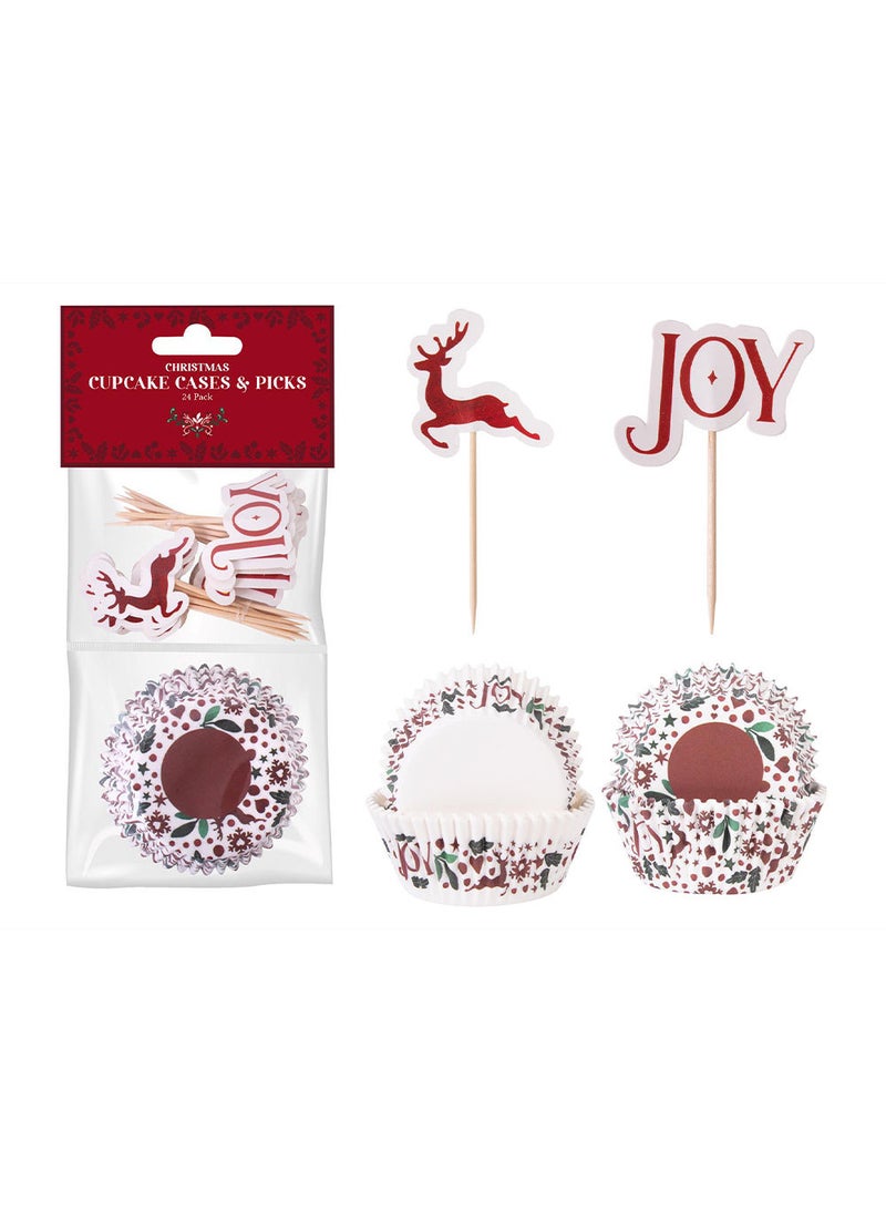 RSW Christmas Joy Cupcake And Picks Pack of 24 - Image 2
