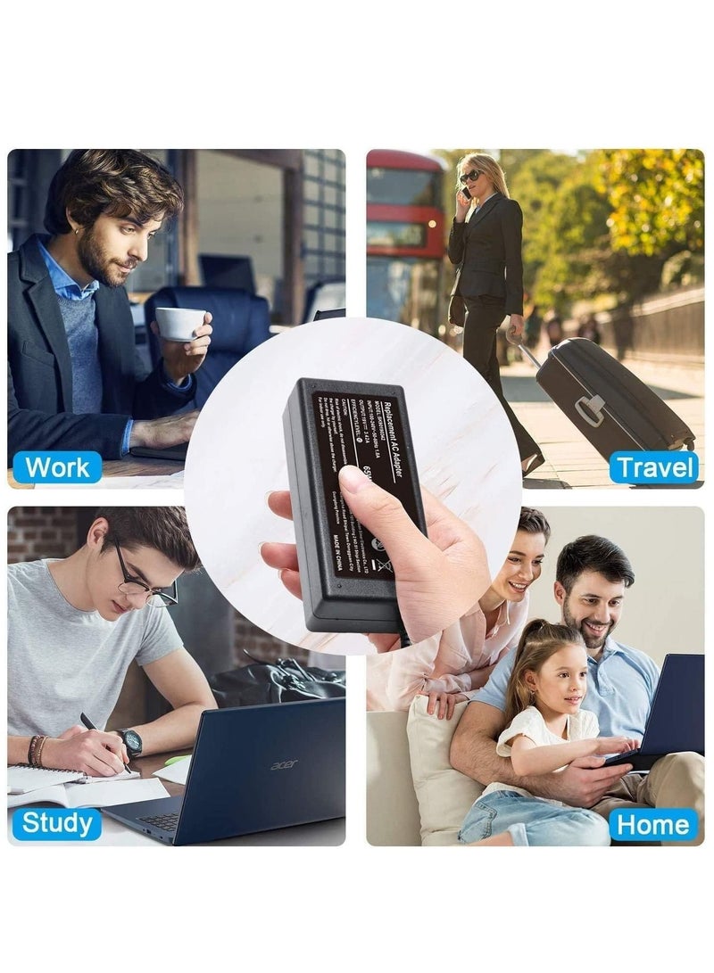 Ntech شاحن لابتوب بديل USB Type-C 65W/45W PD لجهاز DELL XPS 12 XPS 13 9360 9370 9333 Inspiron 14 (7437) Lenovo/ThinkPad X1 Carbon T470S/T480 4X20M26252 4X20M26268 ADLX65YDC2A كابل مزود بالطاقة - Image 4