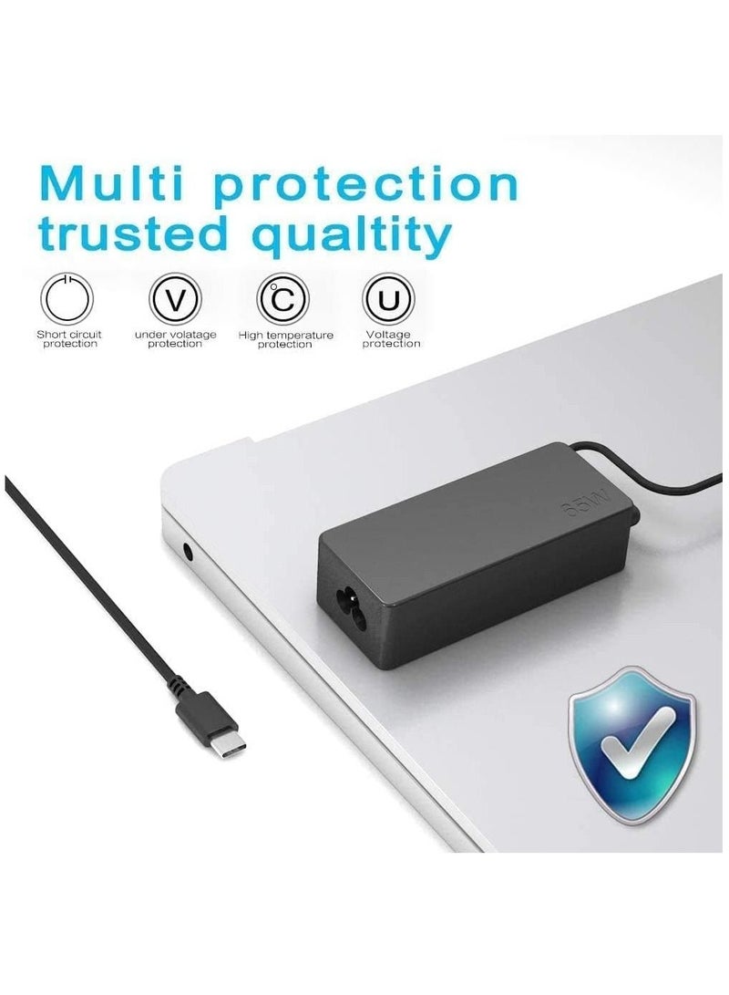 Ntech شاحن لابتوب بديل USB Type-C 65W/45W PD لجهاز DELL XPS 12 XPS 13 9360 9370 9333 Inspiron 14 (7437) Lenovo/ThinkPad X1 Carbon T470S/T480 4X20M26252 4X20M26268 ADLX65YDC2A كابل مزود بالطاقة - Image 3