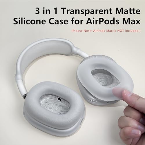 MINDRESY Silicone Case Cover for AirPods Max Headphones, Ear Pad Case/Ear Cups/Headband Cover Accessories for Apple AirPods Max (USB-C/Lightning)(2024/2020), Foggy White - Image 2