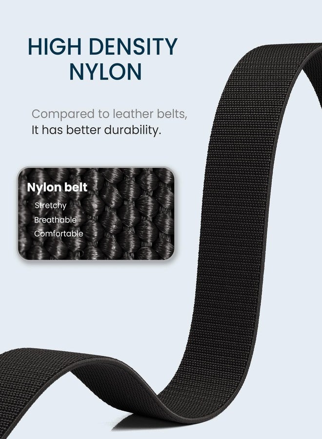 GEIT Men's Stretch Nylon Belt with Quick Release Metal Buckle, 1.5" Work Hiking Tactical Invisible Elastic Web Belt - Image 4