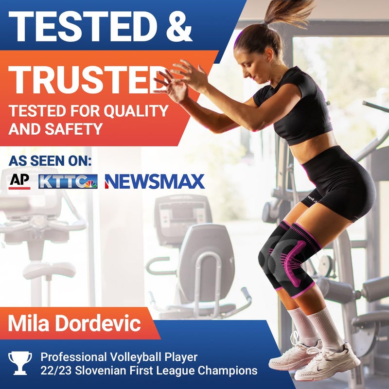 DR. BRACE ELITE Knee Brace with Size Stabilizer (2 Pack) Knee Brace for Women & Men, Workout, Sports, Daily Knee Compression Sleeve for Maximum Knee Pain Support & Fast Recovery (Orion, Medium) - Image 3