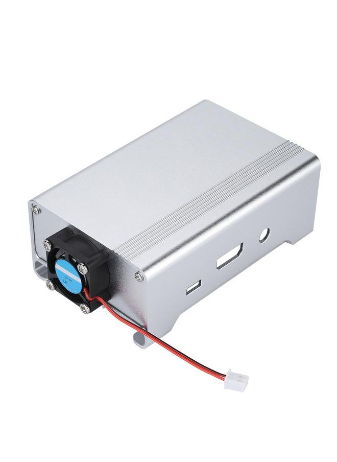 Thoraya Aluminum alloy Metal Protective Case with Cooling Fan For Raspberry Pi 3 B (Silver)  - Image 2