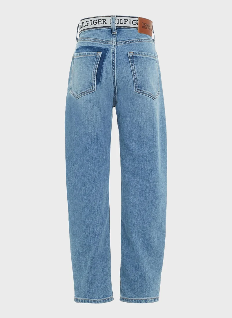 TOMMY HILFIGER Kids Mid Wash Straight Jeans