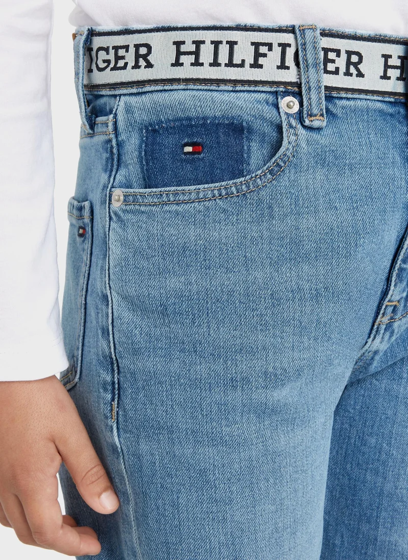 TOMMY HILFIGER Kids Mid Wash Straight Jeans