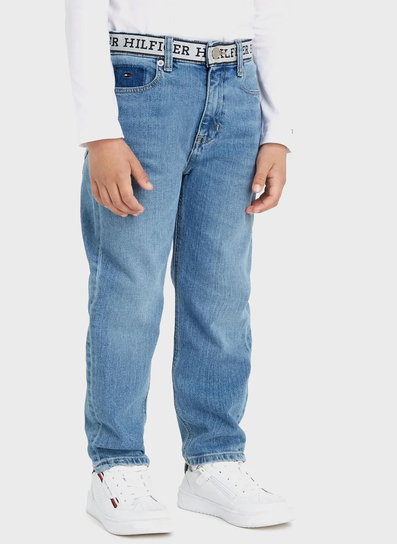 TOMMY HILFIGER Kids Mid Wash Straight Jeans