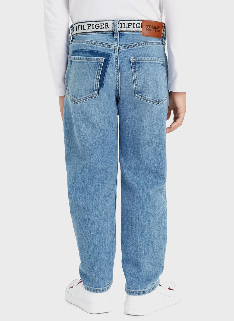 TOMMY HILFIGER Kids Mid Wash Straight Jeans