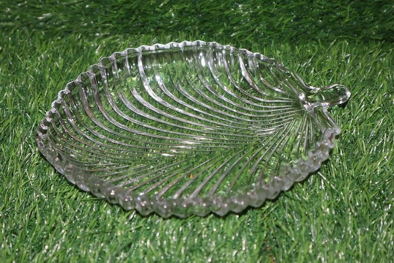 Salvus App SOLUTIONS Leaf Shaped Tortoise Crystal PlateAshtray for HomeOffice Decor Car Dashboard 8 Inches - Image 1