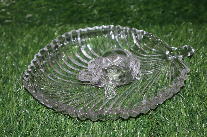 Salvus App SOLUTIONS Leaf Shaped Tortoise Crystal PlateAshtray for HomeOffice Decor Car Dashboard 8 Inches - Image 5