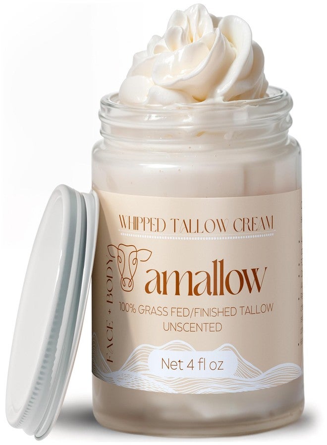 Amallow 100% Grass Fed Beef Tallow for Skin Care - Face + Body - Whipped Moisturizer for Sensitive Skin - Natural Lotion, 4 FL. oz. (Unscented) - Image 1