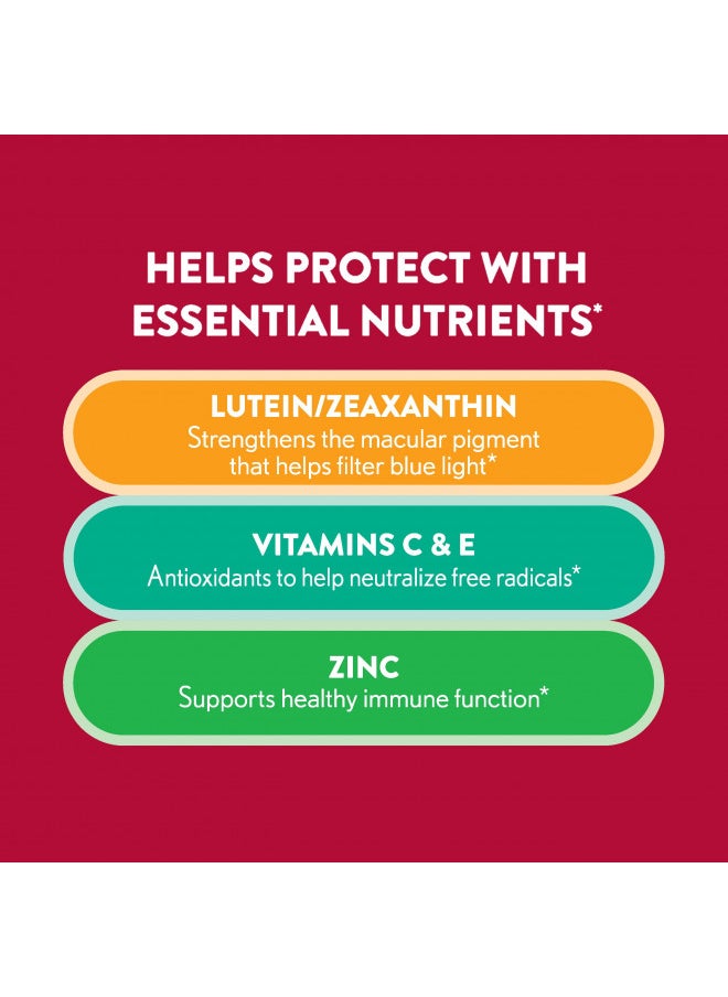 Ocuvite Vitamin & Mineral Supplement for Eye Health Adult Gummies, Contains Lutein & Zeaxanthin, Mixed fruit, 60 Count