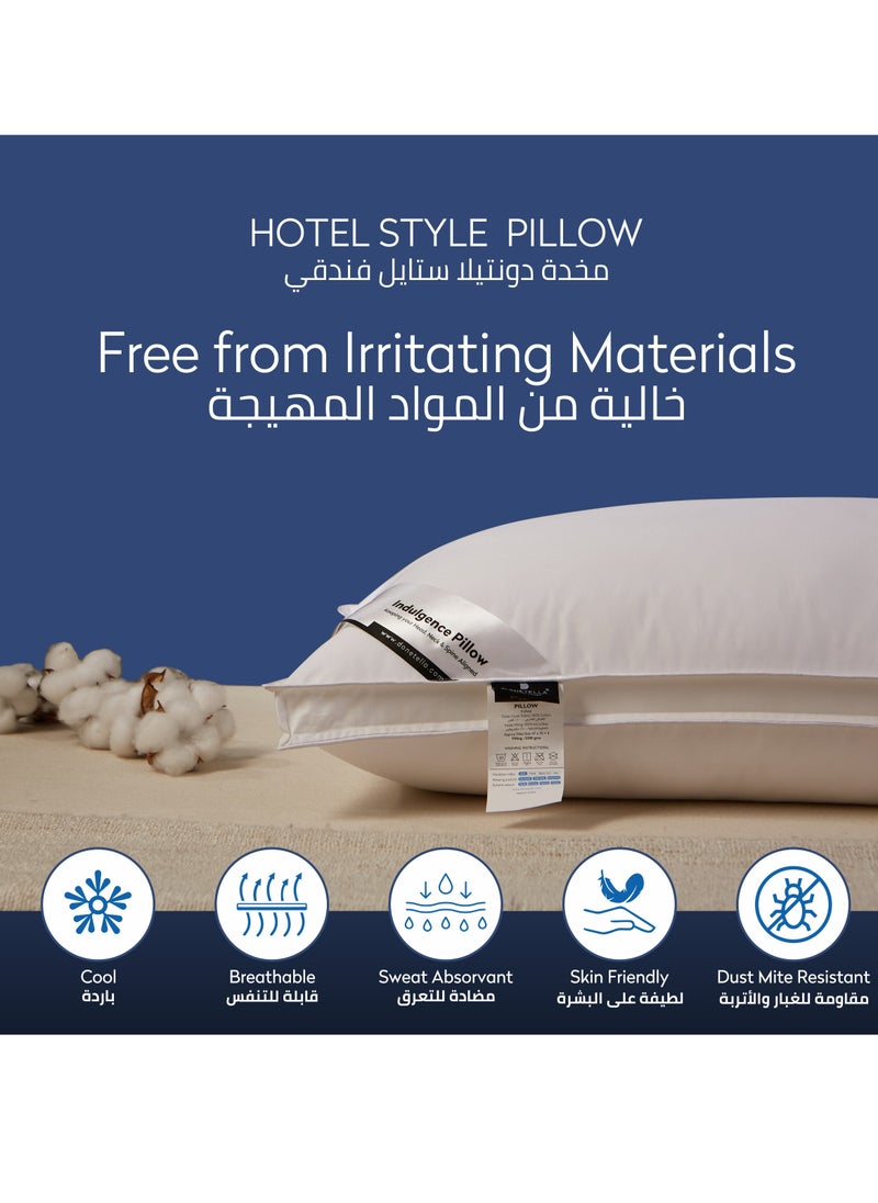 Donetella - Hotel Style Bed Pillows: 2.2 Kg Soft Breathable Cotton Cover Top With Luxury Down Alternative Filling Pillow - Image 1