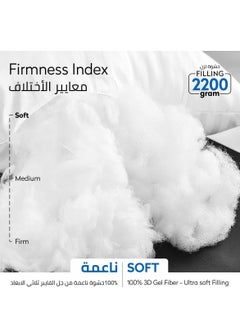دوناتيلا وسائد سرير على طراز الفندق: غطاء قطني ناعم مسامي 2.2 كجم مع وسادة تعبئة بديلة فاخرة  - Image 5