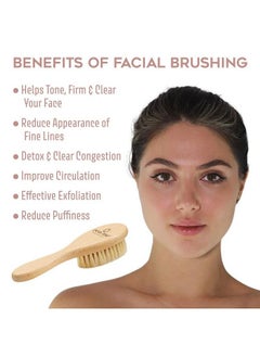 ZEN ME Dry Brush For Face For Smooth Radiant Skin Natural Face Exfoliator Tool To Unclog Pores Promote Lymph Flow & Reduce Swelling Facial Brush With Natural Boar Bristles & Polished Wooden Handle  - Image 5