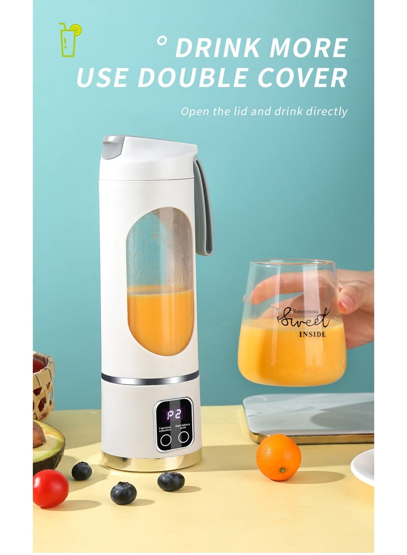 NIBEMINENT خلاط محمول عصارة كهربائية خلاط فواكه شاحن USB خلاط سموذي صغير عصارة شخصية 12 شفرة 3 أوضاع سرعة مع بطارية قابلة لإعادة الشحن بسعة 1500 مللي أمبير خلاط سموذي - Image 2