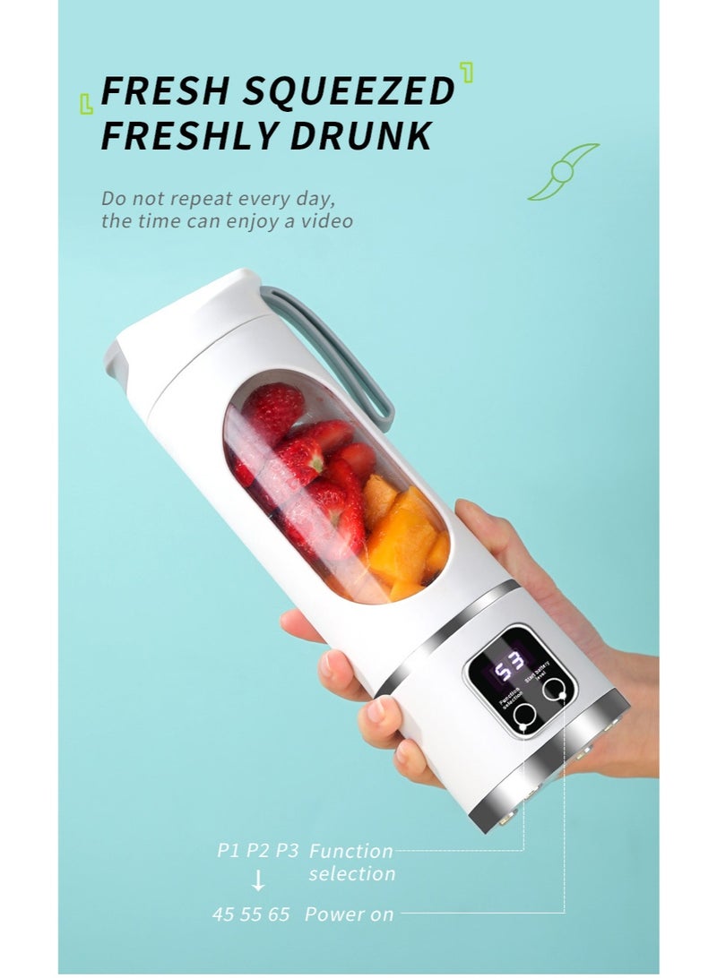 NIBEMINENT خلاط محمول عصارة كهربائية خلاط فواكه شاحن USB خلاط سموذي صغير عصارة شخصية 12 شفرة 3 أوضاع سرعة مع بطارية قابلة لإعادة الشحن بسعة 1500 مللي أمبير خلاط سموذي - Image 5