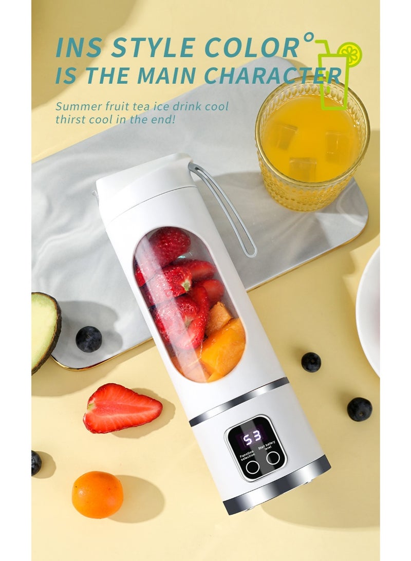 NIBEMINENT خلاط محمول عصارة كهربائية خلاط فواكه شاحن USB خلاط سموذي صغير عصارة شخصية 12 شفرة 3 أوضاع سرعة مع بطارية قابلة لإعادة الشحن بسعة 1500 مللي أمبير خلاط سموذي - Image 3