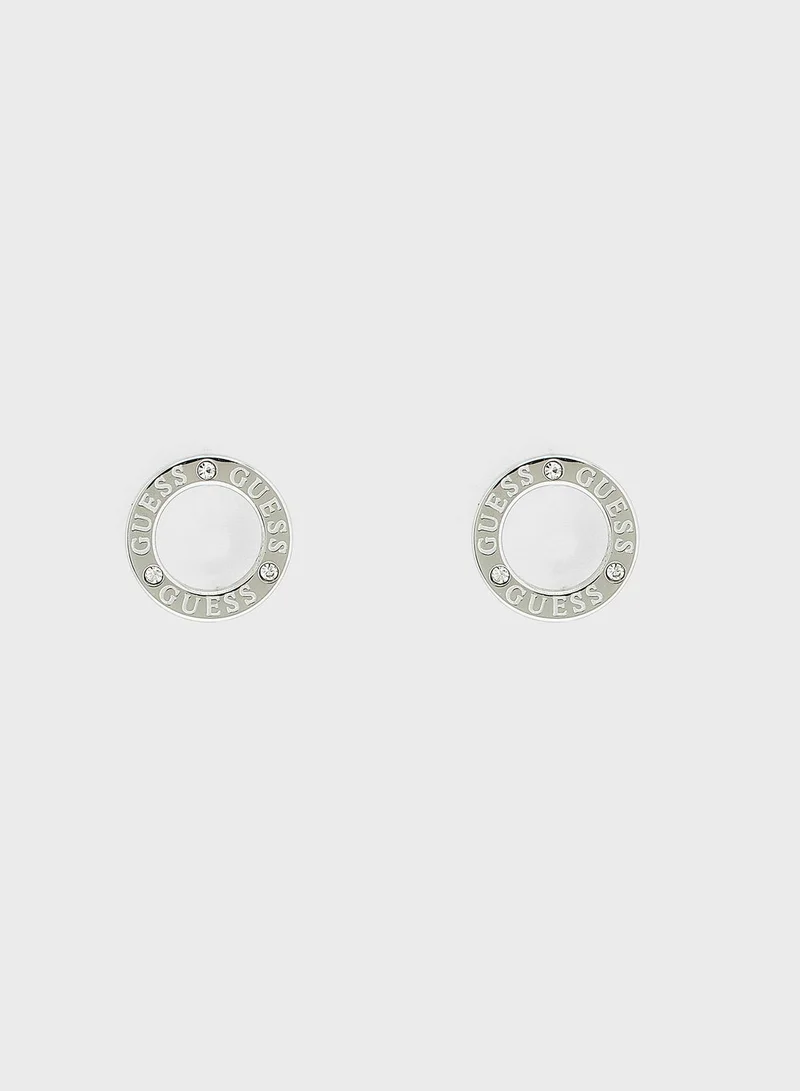 GUESS Logo Stud Earrings