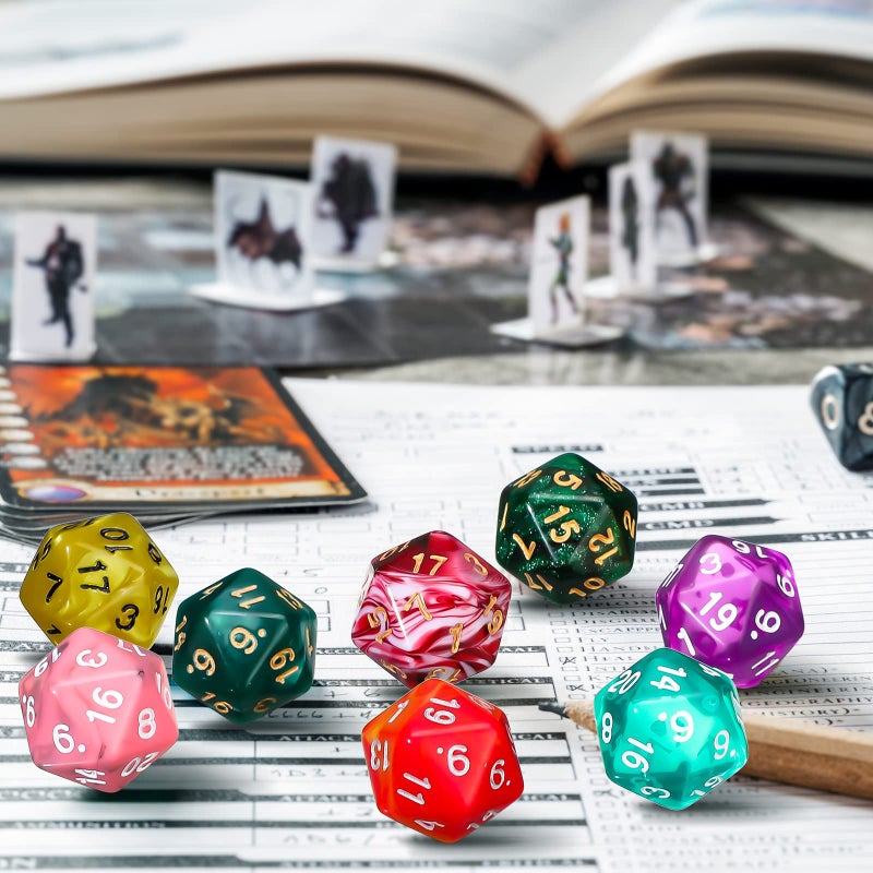 Skylety 100 Pieces Polyhedral Dice Set with Black Pouch Polyhedral Dice Compatible with RPG MTG Table Games Multi Colored Assortment (20 Sided) - Image 5