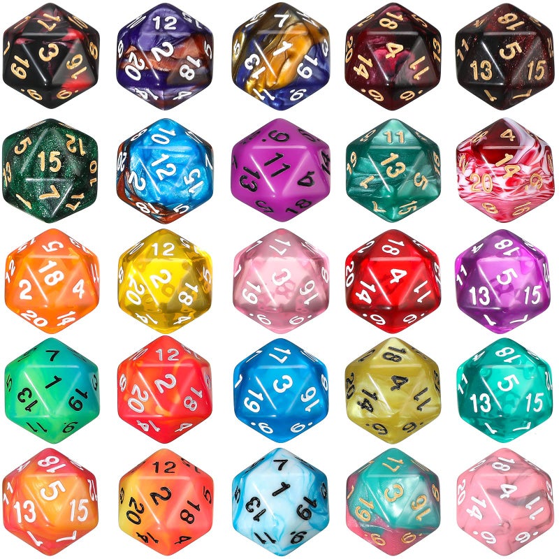 Skylety 100 Pieces Polyhedral Dice Set with Black Pouch Polyhedral Dice Compatible with RPG MTG Table Games Multi Colored Assortment (20 Sided) - Image 3